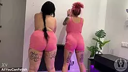 Big belly and big tits jumping - a unique fetish preview