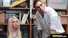 The security guard fucked the guy's GF while on duty, what a loser!