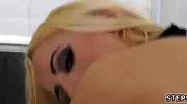 Blonde teen touches herself suggestively alone