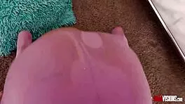 Nina and Alison spread wet pussies, soaked in cum