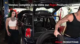 vanessa therock gets a solid repair from her mechanic in the garage