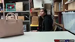 Security Santa Fucks Skinny Latina Shoplifter