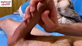 Guy masturbates in shower, soaps crotch, shoots load