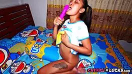 Cute Petite Thai Girl In Bedroom