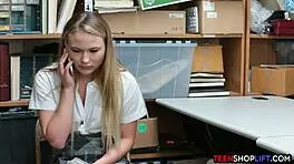 Blonde shoplifter caught by security