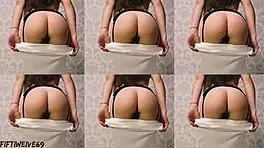 A student on vacation plays with her ass at home
