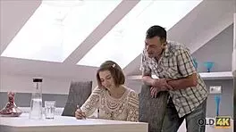 old wise gentleman shares wisdom with young beautiful girl