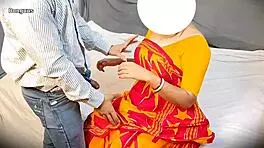 Bhabhi in saree, ripped pants, intense doggy style action