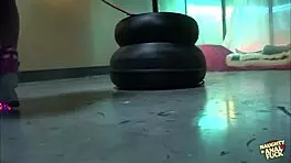 An experienced woman handled a newbie with prowess