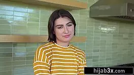 A young Arab brunette tries new sensations