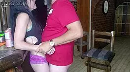 standing pussyjob sex with stepsis just teasing tip