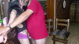 standing pussyjob sex with stepsis just teasing tip