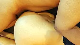The hot girl with a lusty body plays with a cucumber before masturbating