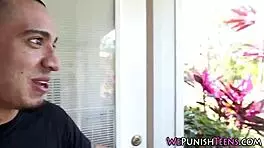 Hey, the restrained student in uniform is getting fucked outdoors in high definition bdsm bondage by a maledom.