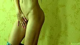 Horny Young 18+ Brunette Sade Massages Her Pussy Bent Over Like A Whore