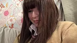 japanese beauty jk helps with shy solo play