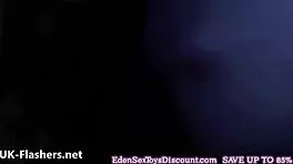 Sexy blonde Axa Jay exposes herself in public to everyone around