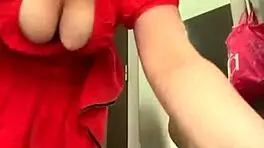 Teen Enjoys Intimate Moment In Public Changing Room