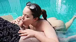 While On Vacation Fucked Stepmother In Pool!