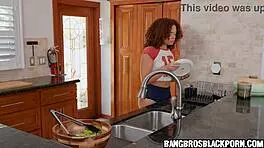 Johnny can't resist his hot black stepsis's perfect butt