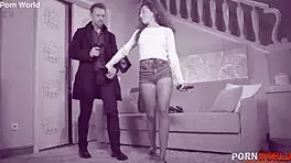 Deepthroat Sucking Her Smuggler in Heels and Shorts