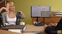 the loan4k agent fucked the tight teen pussy hard, then approved her loan right there