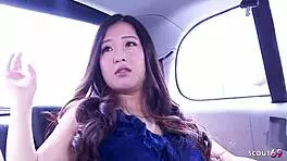 Japanese teen 18+ pick up by stranger and seduce to real orgasm at car with vibrator on streets in japan