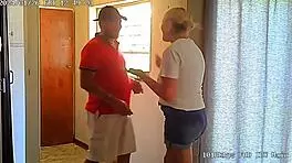 Caught my wife bent over fucking the pizzaguy on spycam 📹