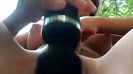 Hot sweet girl uses vibrator on her wet shaved virgin pussy