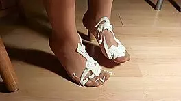 this compilation showcases outstanding feet in suntanned pantyhose