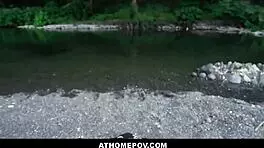 young pierced teen val steele outdoor fuck pov