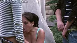 public teen street sex gangbang by statue