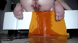 Cute teen 18+ intensely cums and squirts in bathtub.