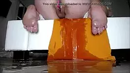 Cute teen 18+ intensely cums and squirts in bathtub.