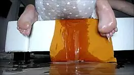 Cute teen 18+ intensely cums and squirts in bathtub.