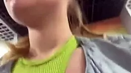 in public, this teen got her pussy creampied after squirting from fingering.