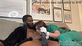 Nurse Jenn Sucks Patient's Nipples with Passion