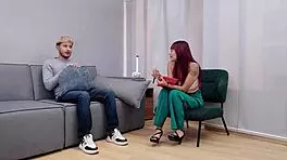 my psychologist turns horny whore seduces me swallows cum in spooning and cowgirl