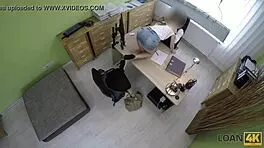 Loan agent organizes sex with busty Czech customer for approval and facial