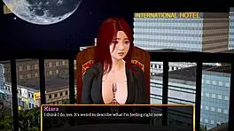 Homemade game with tattooed redhead teen and big tits in family setting