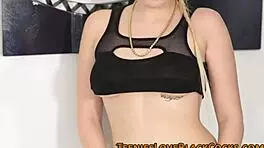 Blonde tugs black cock