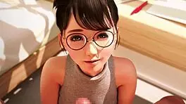 Amelia LTie gives handjob in part 3.