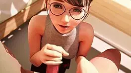 Amelia LTie gives handjob in part 3.