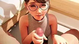 Amelia LTie gives handjob in part 3.