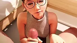 Amelia LTie gives handjob in part 3.