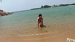 Skinny Japanese Chick Enjoys Beach Photoshoot