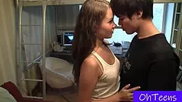 irene and navon explore natural tits in college dorm first time