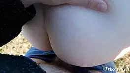 Sex on hike - blowjob and doggystyle above forest with Triss-Witch