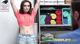 Beautiful brunette caught shoplifting