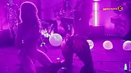 Neon Party Escalates As Girls Fuck And Scream With Pleasure.